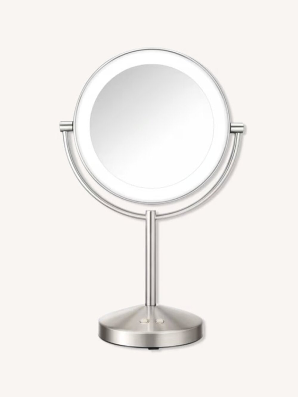 CONAIR New! Reflections 1x/10x LED Lighted Mirror Satin Nickel